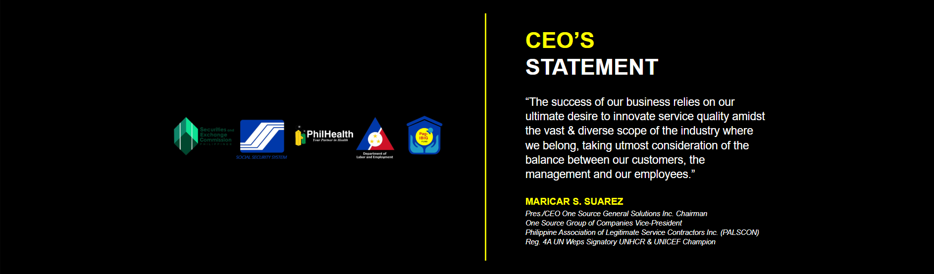 CEO's Statement